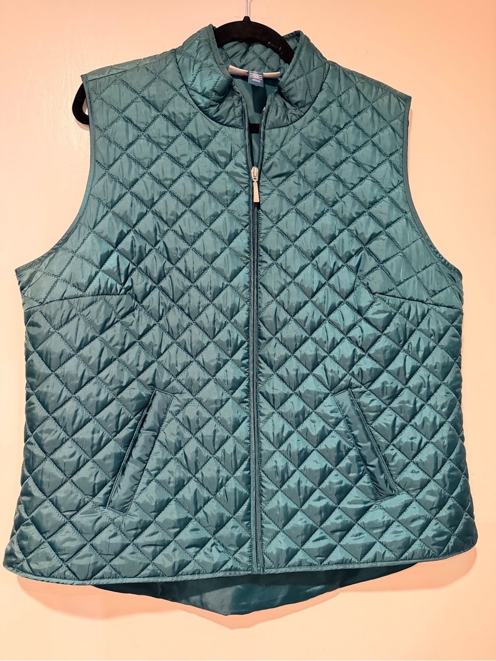 Karen Scott Women’s Green Quilted Zip-Front Vest Size XL